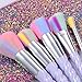 Xixiw Unicorn Makeup Brushes Set Make up Brushes Professional Foundation Powder Eyeshadow Blending Concealer Cosmetics Tools Brushes Kit with Case (10 Pcs), Light Purple
