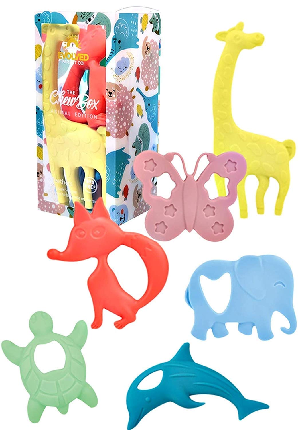 Buy ChewBox Teething Toys 6 Pack Animal Edition Silicone Teethers
