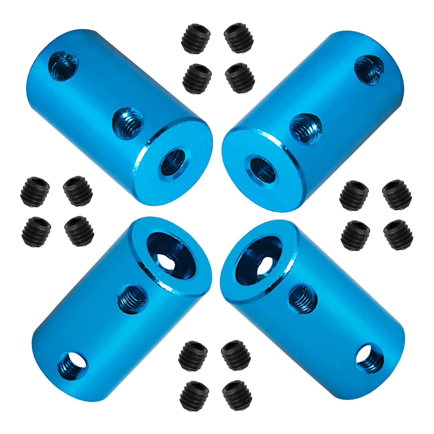 Ohamtes 4Pcs shaft diameter 5mm to 8mm rigid coupling, suitable for 3D printers, DIY encoders, motor connectors, motor guide shaft couplers, model shafts, motor guides, CNC machine tools