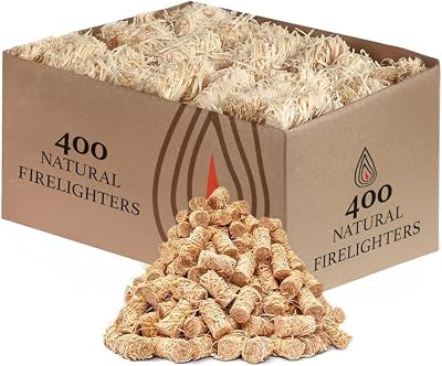 BARGAINS-GALORE 400 Natural Firelighters Wax Wool Fast Wood Burner Stove BBQ