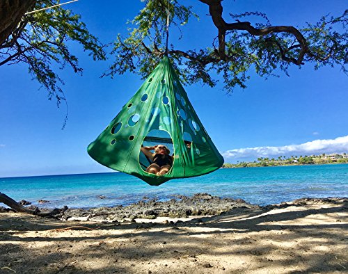 Flower House Moondrop Hanging Hammock Chair, green