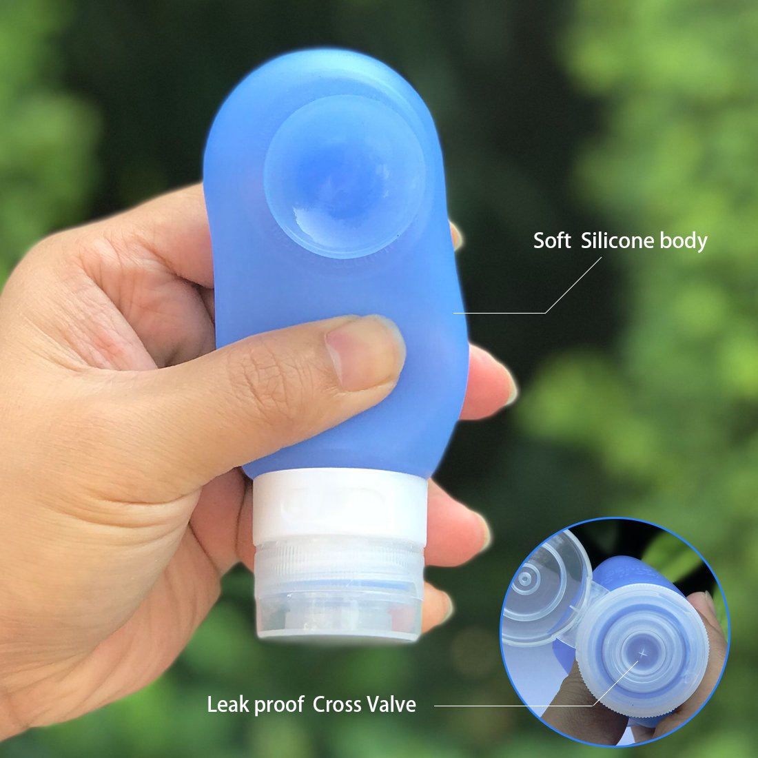 Silicone Travel Bottles 4 Pack Leakproof Refillable Travel Size Bottles TSA Approved BPA Free Squeeze Travel Tubes Set with Bag Empty Travel Containers for Toiletries (3oz and 2oz)