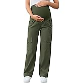 AMPOSH Women's Maternity Cargo Pants with 6 Pockets Quick-Dry Pregnancy Hiking Pants