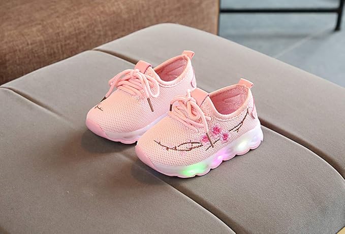 Robemon Enfants Bebe Garcons Filles Broderie Fleur Courir Led Lumineux Chaussures Sneakers Kitchenettes Gros Electromenager Centroarco Com