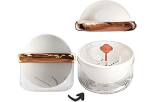 AARAINBOW Retainer Cleaner Case, Clear Denture Case, Large Denture Bath Box with Strainer Basket, Retainer Storage Soak Container for Travel, Mouth Guard Cleaning Box Braces Holder Cup (A White)