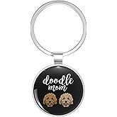 1080 Graphics Goldendoodle Mom - Doodle Mom Cute Golden doodle T Stainless Steel Keychain with Ring