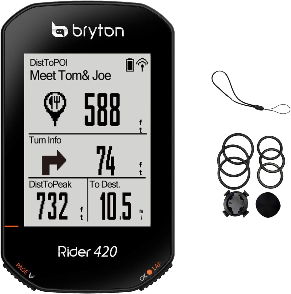 Bryton Rider 420E GPS Bike/Cycling Bike Computer. 35hrs Long Battery Life, Bread-Crumb Trail with Turn-by Turn Follow Track. 5 Satellites Systems Support for Extreme Accuracy.: Electronics