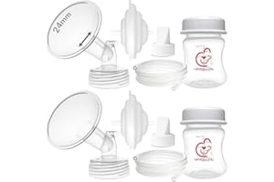 Nenesupply 24mm Flange Pump Parts Compatible w Spectra S2 S1 Breast Pumps Replacement Kit for Spectra Pump Parts 24mm S2 Parts S2 Accessories Inc Flange Duckbill Valve Backflow Protector Bottles