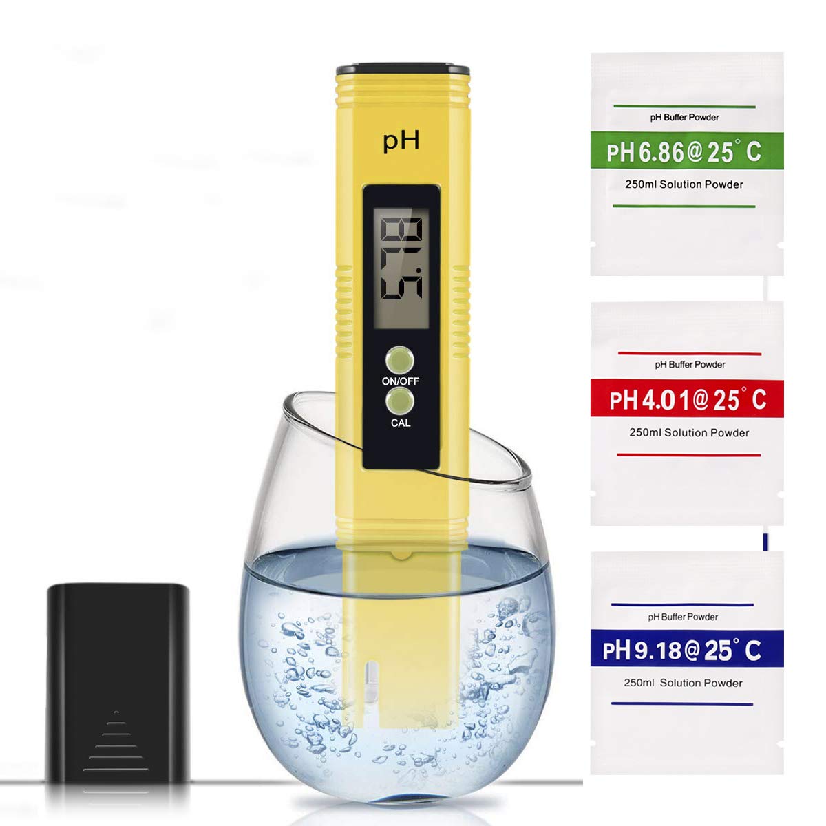 Digital PH Meter, 0.01 Resolution PH Meter Accuracy Water Quality Tester with ATC 0-14 PH Measurement Range for Household Drinking Water