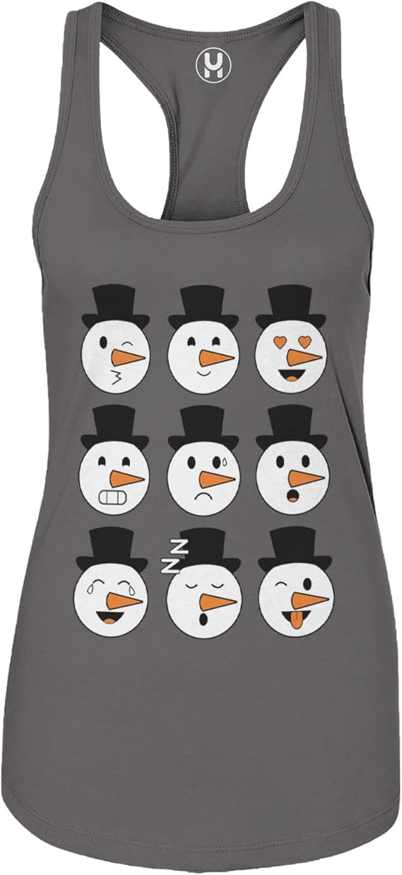 Christmas Snowman Icons - Phone Emoticons Ladies Tank Top ...