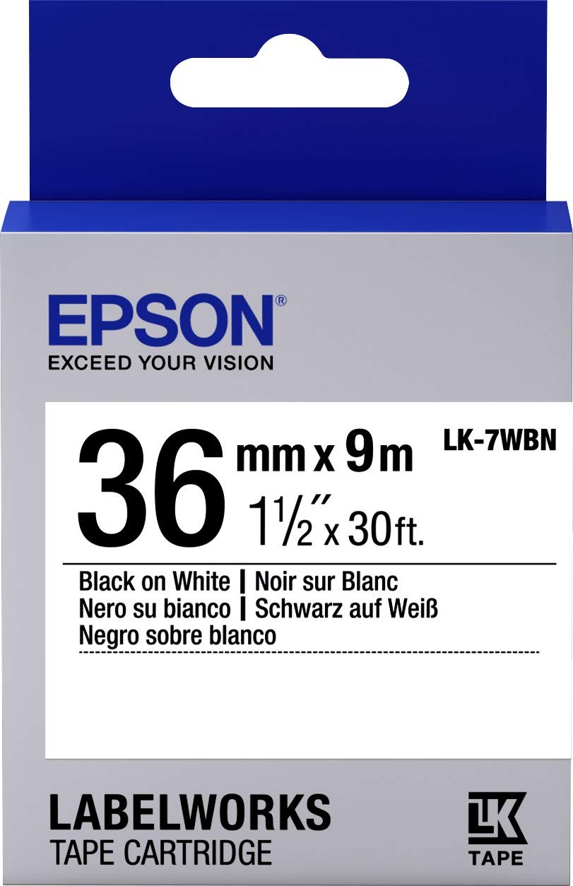 Epson C53S657006 LK-7WBN Label Cartridge Tape Roll - Black/White