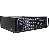 EMB Professional EBK37 Pro Digital Karaoke Mixing Amplifier - 700W Max, Dual Microphone Inputs, Digital Key Control, RCA Audio/Video I/O, Remote, 110-220V Home DJ Entertainment