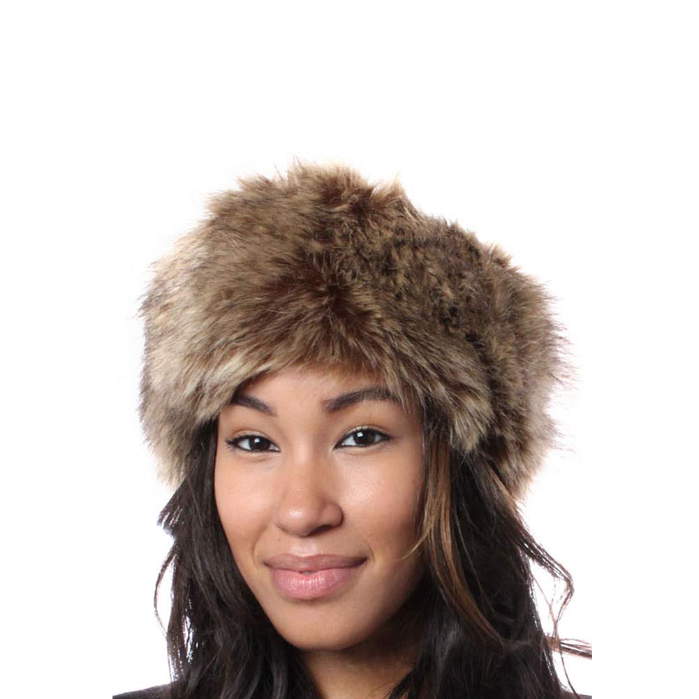 Accessoryo Women's/Ladies Assorted Winter Warm Knitted Headbands with Stretch Winter Warmer (Roasted Coffee Faux Fur)