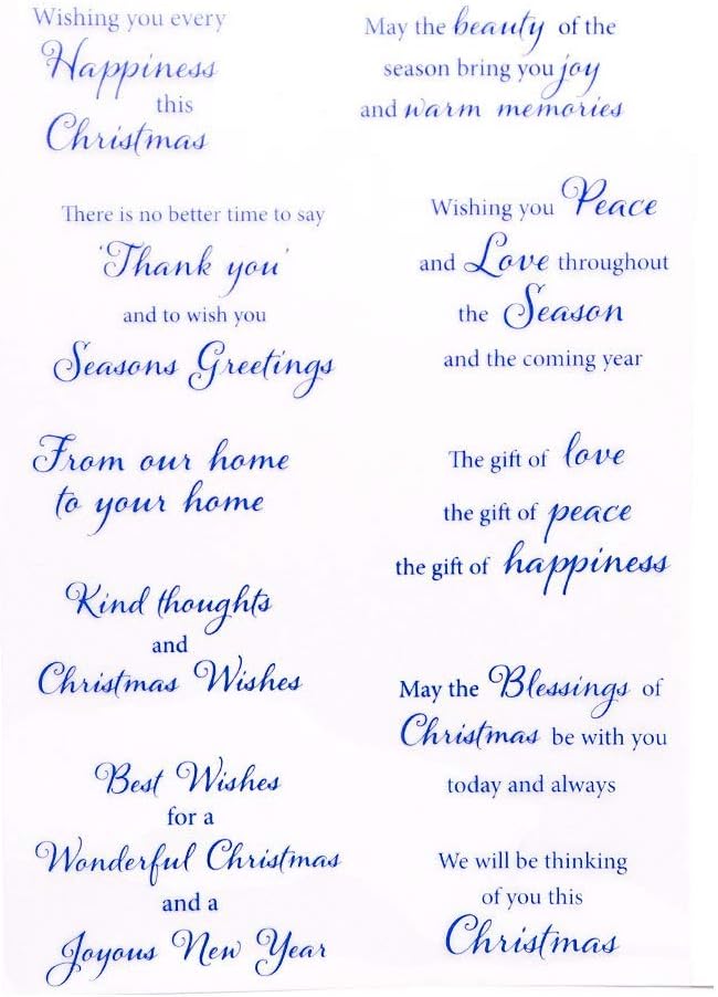 arriettycraft Merry Christmas Happy New Year Happy Birthday Verses Phrase Rubber Stamps Clear Stamps for Christmas Card Making Decoration and DIY Scrapbooking Rubber Stamps for Crafts