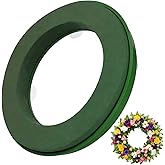 SUPVOX 12-Inch Floral Foam Wreath Ring with Suction Cups | Wet Flower Wreath Base for Fresh Arrangements, Heavy Duty No-Drill Mud Holder for Wedding Car, Glass Door, Wall Decor (Green)