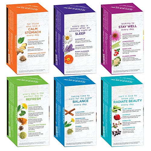 Bigelow Benefits Wellness Teas Variety Pack, Mixed Caffeinated Green