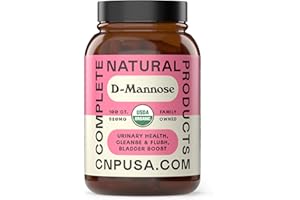 Complete Natural Products Organic D-Mannose Capsules - Pure D-Mannose Pills 100 Count for UTI, Bladder, & Urinary Tract Health