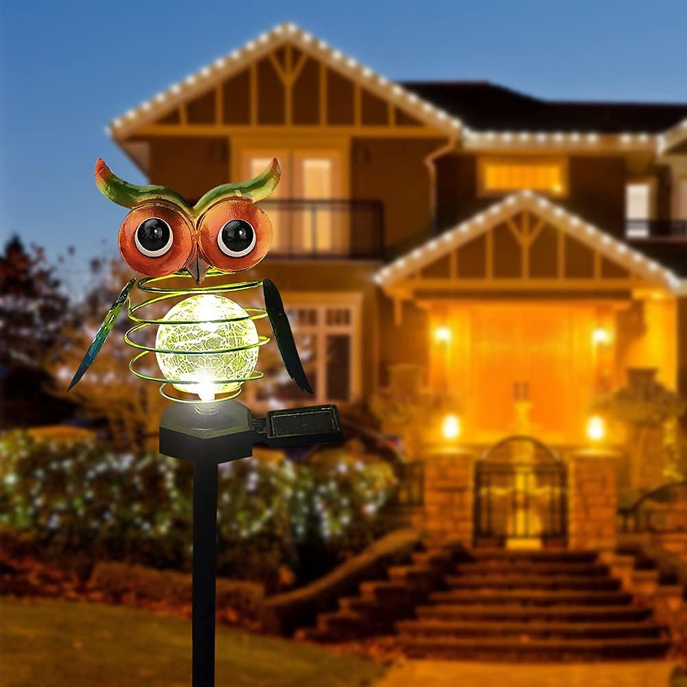 Garden Solar Light, Waterproof LED Owl Decorative Lights, Garden Decorations Stake Light Solar Lighting Gift for Outdoor Walkway, Patio, Pathway, Yard, Lawn