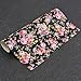 Qlychee Printed Rose Flowers on Litchi Grain Leather for Bow DIY Handbags Shoes