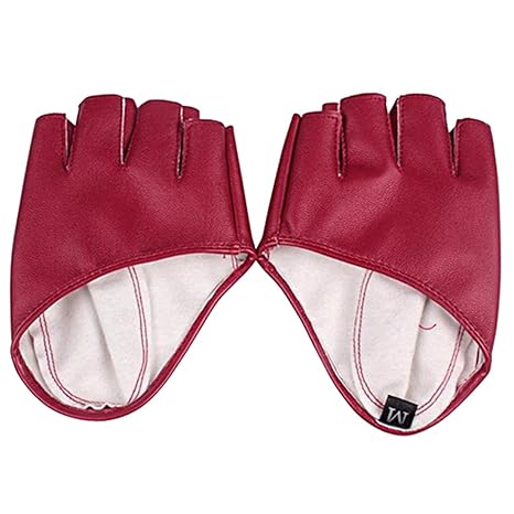 YAMALL Fahion Damen Lederhandschuhe Half Finger Dancing Female Glove Zubehör