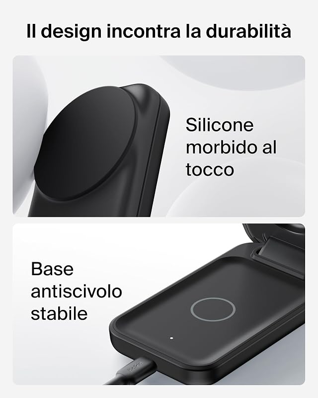 UltraCharge Caricatore Wireless Magnetico Qi2 25W 3 in 1 - Nero