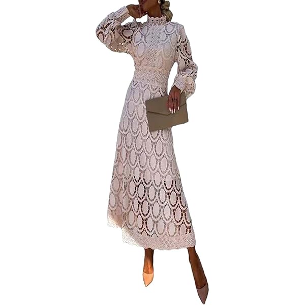 Generic Women's O-Neck Silk Dress Waist Shrinking Party Knee-Length Dress  Khaki XXXL, 3X-Large at Amazon Women's Clothing store