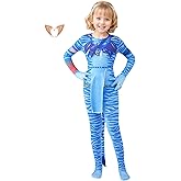 Zzefarmy Avatar Costumes for Kids Alien Kids Girl Neytiri Cosplay Girls for Boys Cosplay Party Halloween Children's Jumpsuit
