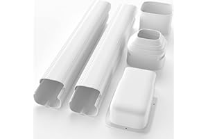 Toutgood 4'' 7.5Ft Mini Split Line Set Cover kit for Ductless Mini Split Air Conditioner and Heat Pumps PP Decorative, Central AC, Upgraded UV-Proof Strong&Durable