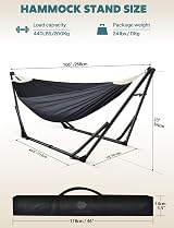 Anyoo Hammock & Hanging Chair with Foldable Stand Dual Use view 3