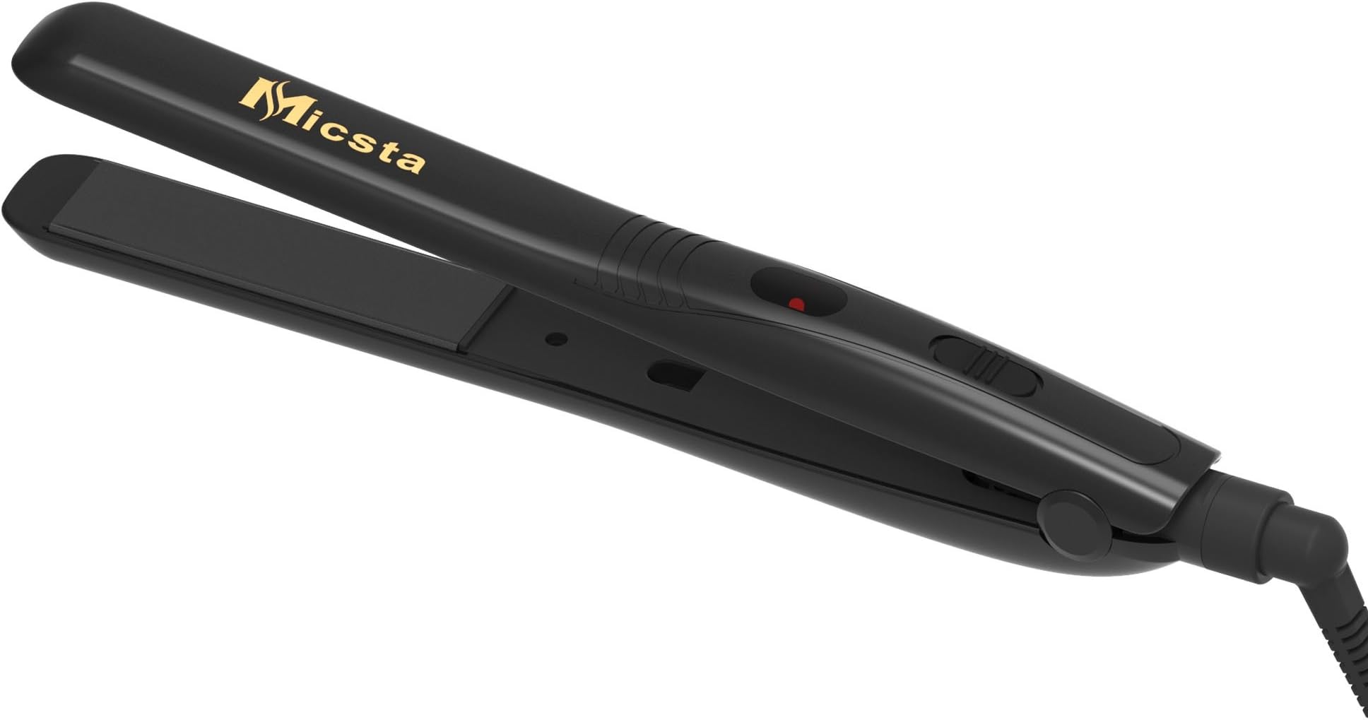 MICSTA Ceramic Tourmaline Hair Straightener, Keratin & Argan Oil Coating Plates Flat Iron, Best Flat Hair Straightening Iron, Fast Heat Up Dual Voltage for Travel, Home, Party, 1 inch(Black)