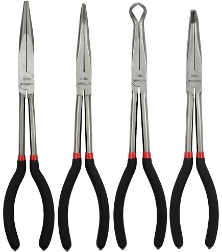HEIHAK 3-Piece 16 Inch Long Needle Nose Pliers Set - Straight, 45 & 90 Degree Angles For Tight Spaces, Comfort Grip Handles 6 thumbnail image