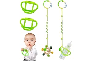 RTMOK Bottle Handles for Dr. Brown's Narrow Baby, Wide-Neck, Removable Easy-Grip Transitional Sippy Cup Handles, 100% Silicone-BPA-Free Material, 4m+ (Green)