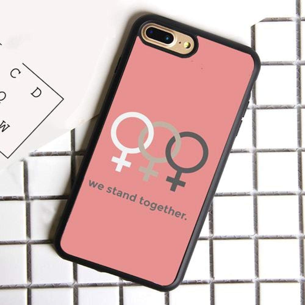 SHOUJIQQ Phone Case,For Iphone 7/8 7/8Plus/Xs Max/X/Xs/Xr Case Pink Minimalist Feminist Quotes Tpu Phone Case Soft Rubber Cover Back Cover,For Iphonex/Xs