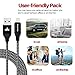 Aonlink iPhone Cable, 3Pack 3FT 6FT 10FT Nylon Braided Lightning to USB iPhone Charger Cord with Aluminum Connector for iPhone 7/7 Plus/6s/6s Plus/6/6Plus/5s/5c/5, iPad/iPod Models-Silver black