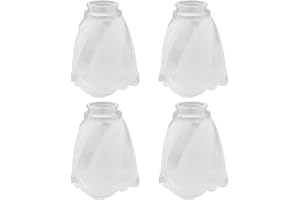Aspen Creative 23058-4 Transitional Clear & Sandblasted Ceiling Fan Glass Shade.2-1/8"Fitter.Size:4-3/4"D x 5-5/8"H.4Pcs/Pack
