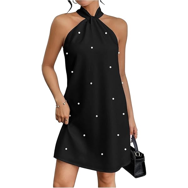 Nimsruc Vestido De Verano Para Mujer, Sin Mangas, Cuello