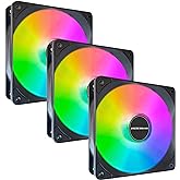 120mm Case Fan 3 Pack RGB Fans, FS-120 High Performance Quiet 120mm Cooling PC Fans, with Hydraulic Bearing - Low Noise with