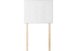 DORMCO Villa Classic - Tufted - Plush College Dorm Headboard - White - with Legs