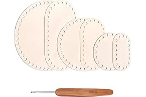 Volumoon 6 PCS Wooden Basket Bottom, Oval & Round Blank Crochet Bag Shaper Knitting Basket Wood Bases, Home Decor for DIY Cra