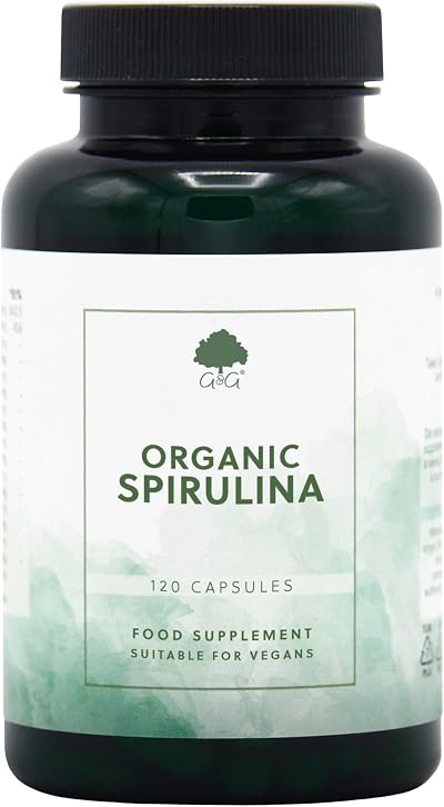 G&G Vitamins Organic Spirulina Powder 500mg 120 Vegan Capsules UK Made