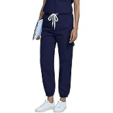 Xaatren Medical Scrub Pants for Women, Soft Stretch Slim Fit Drawstring Cargo Jogger Scrub Pants with 5 Pockets
