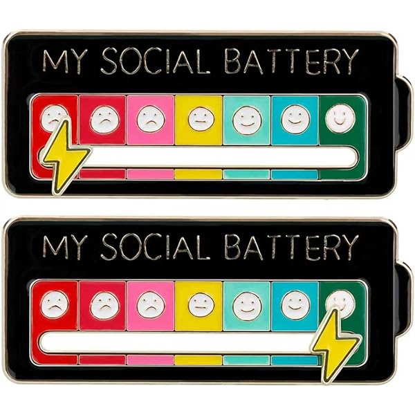 My Social Battery Pins, 6 stuks Stemmingconversie Broche Speld Sociale My Social Battery Pins, 6 stuks Stemmingconversie Broche Speld Sociale