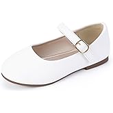 PANDANINJIA Girls Dress Shoes Flower Girl Ballet Pearl Flats Adela Wedding Party School for Toddler Little Kid