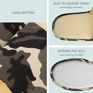 camo memory foam flip flops