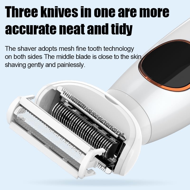 Women's Electric Shaver, 5 in 1 Multifunctional Hair Removal and Grooming, 5 Accessories (Body/Face/Eyebrows/Nose/Ears), Electric Shaver with LED Display