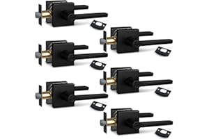 NEWBANG (6Pack) Bed/Bath Room Door Lever for Privacy Bathroom and Interior Door Door Lock Handle in Aged Matt Black, HD1601-DB-BK-6P