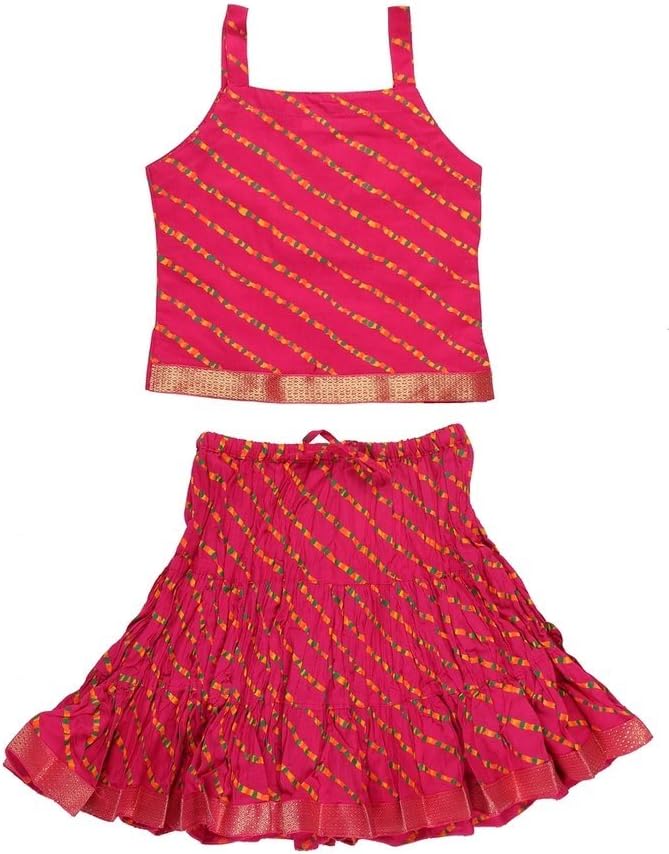 Baby Girl's Cotton Readymade Lehenga Choli (KID236_Pink_Pink_12-18 Months)