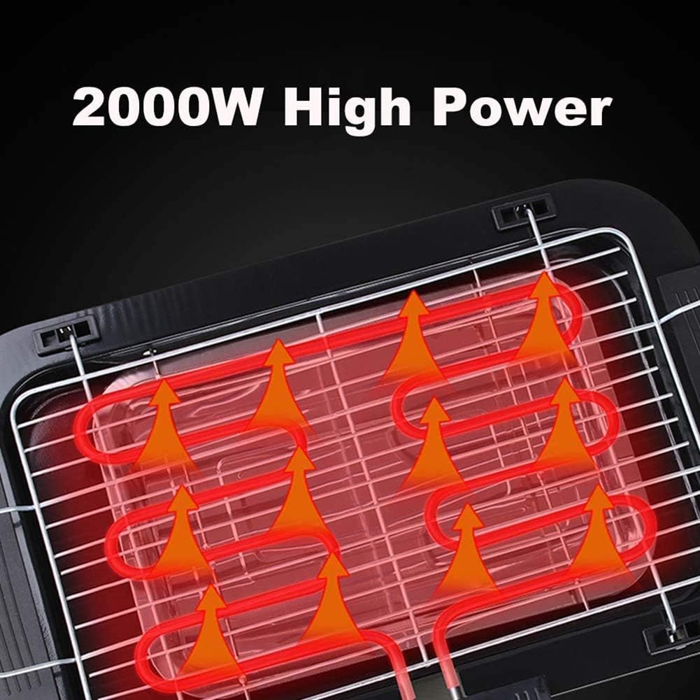 review XNDCYX Electric Griddles, Smokeless Barbecue Grill Indoor, Portable Household Electric BBQ Table Top Grill, Adjustable Heat Control, Water Filled Drip Tray, 2000 W,48329cm