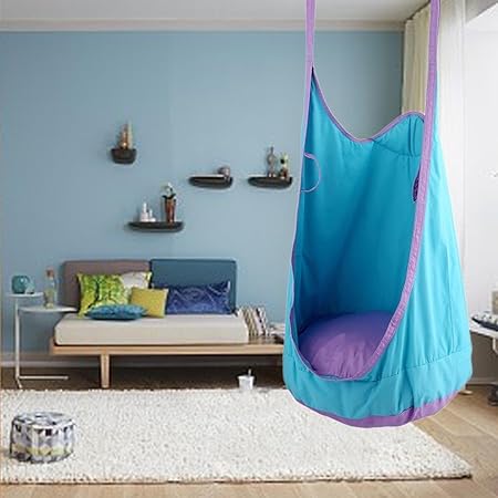 Leiyini Hängehöhle für Kinder, Hängesitz Hängeschaukel Hängesessel mit Sitzkissen für Outdoor und Indoor