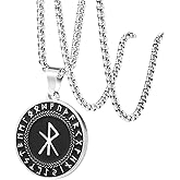 JINGMARUO Nordic Viking Rune Necklace Love Protection Strenght Courage Health Good Luck Viking Symbol Pendant Stainless Steel Viking Jewelry